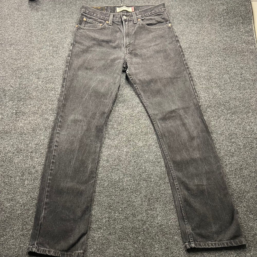 Vintage Levis 505 Regular Fit Jeans Mens W31 L32 Washed Black Straight Leg Denim